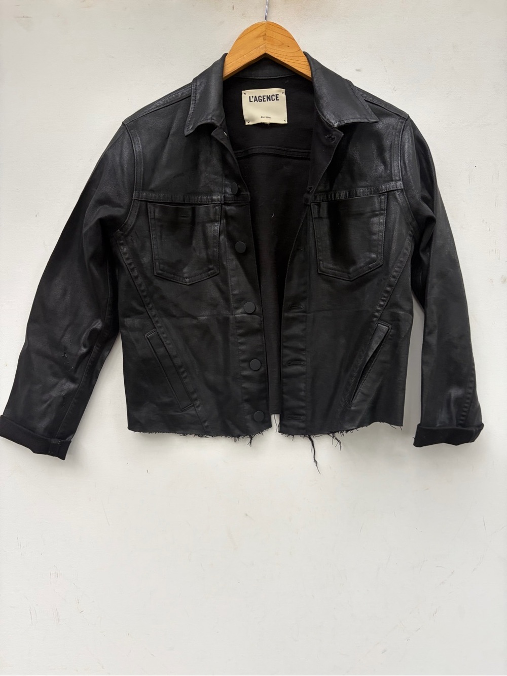 L’Agence Janelle Waxed Denim Jacket